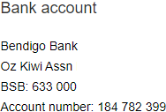 Oz Kiwi bank account