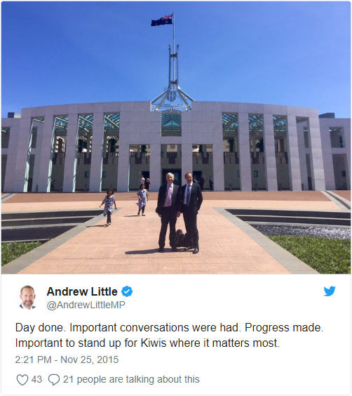 Phil Goff and Andrew Little, at Australian Parliament House, Canberra