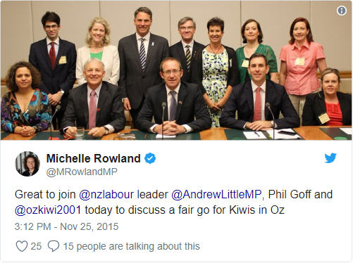 Michelle Rowland tweet about meeting Oz Kiwi