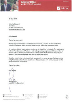 Letter Oz Kiwi received from NZ Labour leader.