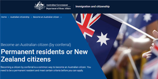 Information for New Zelanders when applying for Australian citizenship. (Photo: Department of Home Affairs website)