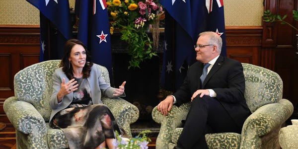Prime Minister Jacinda Ardern meets with Australian Prime Minister Scott Morrison in Sydney. (Photo: Penny Bradfield/Auspic)