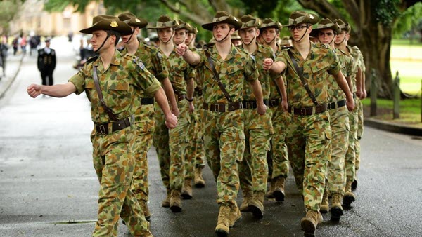 Australian Defence Force troops marching. Photo: Google images.
