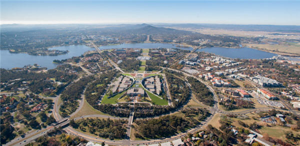 Arial view of Canberra. Photo: Google images.