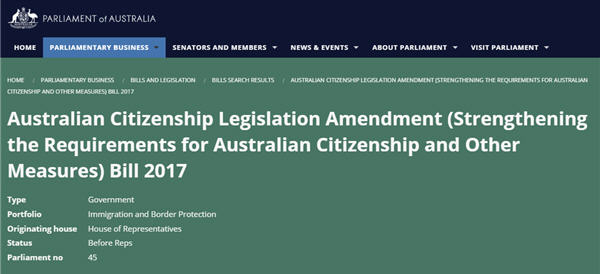 Australian Citizenship Smendment Bill (2017)