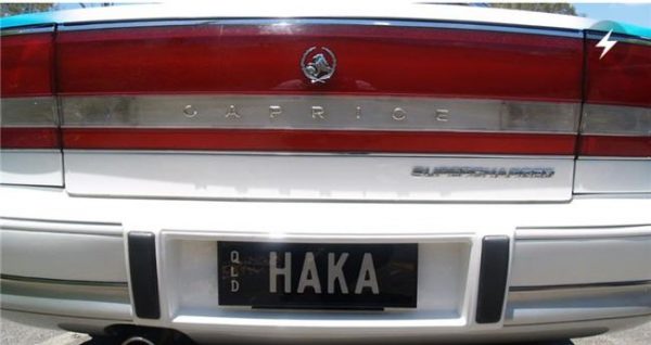 Personalised number plate photo taken at a Waitangi Day celebration in Brisbane. (Photo: Paul Hamer)