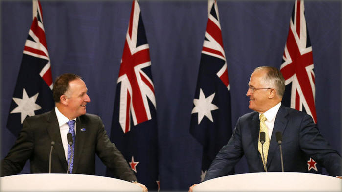 John Key and Malcolm Turnbull in Sydney on Friday.