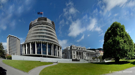 The Beehive and Old Parliament building in Wellington (Photo: Karolos Triviza)