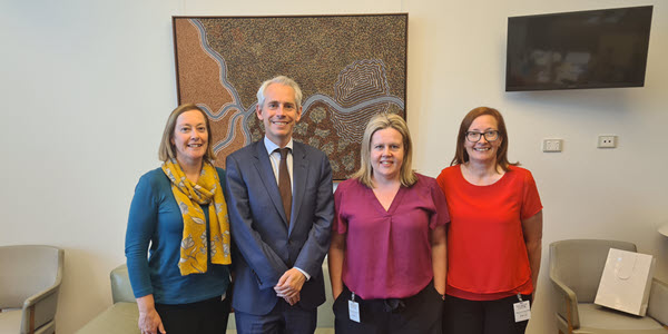 Oz Kiwi representatives with Andrew Giles, Minister for Citizenship, Immigration & Multiculturalism. Photo supplied.