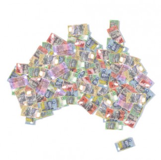 Map of Australia composed of bank notes (Photo: Google images)