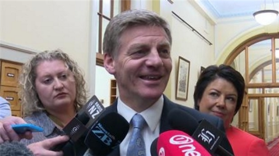 New Zealand Prime Minister Bill English at Parliament.