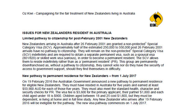 The Oz Kiwi Fact Sheet was compiled in 2016.