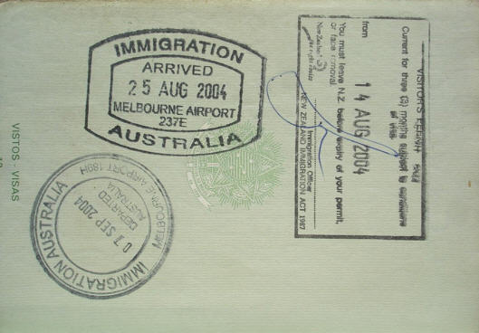 New Zealand passport with Australian Customs stamps (Photo supplied).